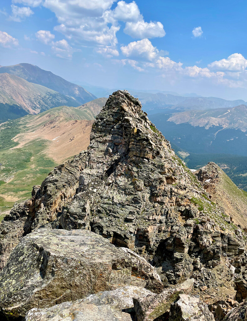 Looking back to the first high point from Citadel's true summit. {591x768}
